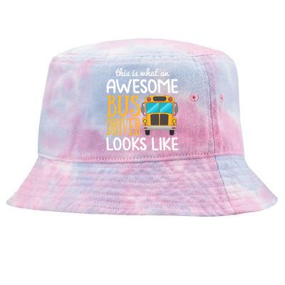 Funny School Bus Driver Gift | Awesome Bus Driver Tie-Dyed Bucket Hat