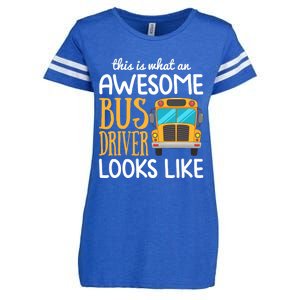 Funny School Bus Driver Gift | Awesome Bus Driver Enza Ladies Jersey Football T-Shirt