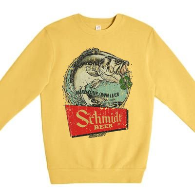 Fishing Schmidt Beer Make Your Own Luck 1894 Vintage Premium Crewneck Sweatshirt