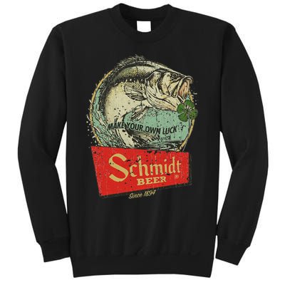 Fishing Schmidt Beer Make Your Own Luck 1894 Vintage Sweatshirt