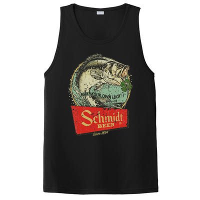 Fishing Schmidt Beer Make Your Own Luck 1894 Vintage PosiCharge Competitor Tank