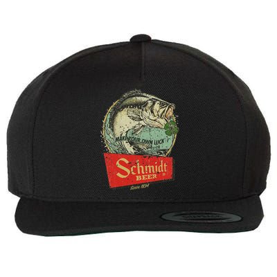 Fishing Schmidt Beer Make Your Own Luck 1894 Vintage Wool Snapback Cap