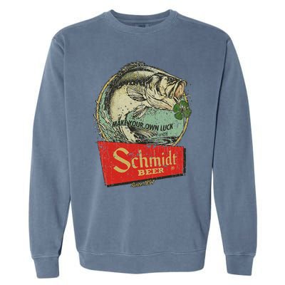 Fishing Schmidt Beer Make Your Own Luck 1894 Vintage Garment-Dyed Sweatshirt