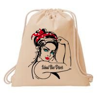 Female School Bus Driver Rosie The Riveter Pin Up Girl Drawstring Bag