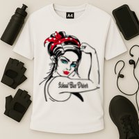 Female School Bus Driver Rosie The Riveter Pin Up Girl Cooling Performance Crew T-Shirt