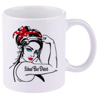Female School Bus Driver Rosie The Riveter Pin Up Girl 11oz C Handle Ceramic Mug