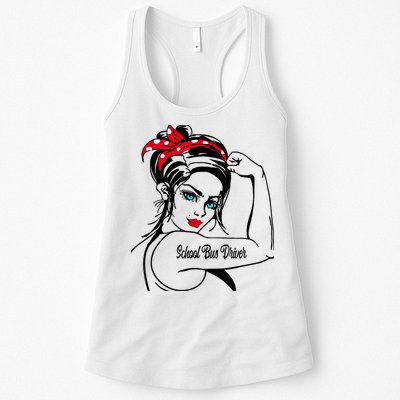 Female School Bus Driver Rosie The Riveter Pin Up Girl Womens Tank Top