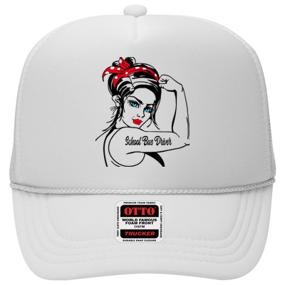 Female School Bus Driver Rosie The Riveter Pin Up Girl Trucker Hat