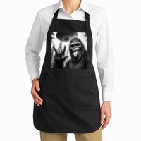 Funny Sasquatch Bigfoot Rock On Selfie With Ufo Alien Apron