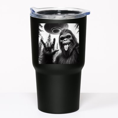 Funny Sasquatch Bigfoot Rock On Selfie With Ufo Alien Tumbler