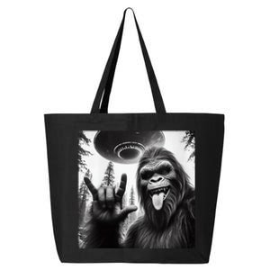 Funny Sasquatch Bigfoot Rock On Selfie With Ufo Alien 25L Jumbo Tote