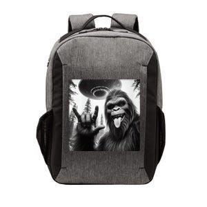 Funny Sasquatch Bigfoot Rock On Selfie With Ufo Alien Vector Backpack