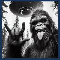 Funny Sasquatch Bigfoot Rock On Selfie With Ufo Alien Infant Baby Jersey Bodysuit