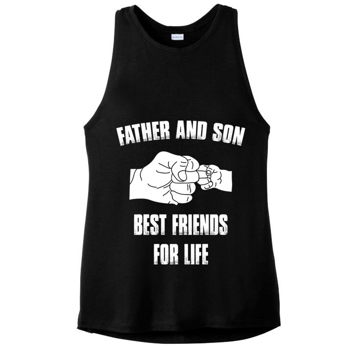 Father Son Best Friends For Life Fist Bump Gift Ladies PosiCharge Tri-Blend Wicking Tank