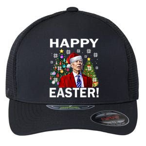 Funny Santa Biden Happy Easter Christmas Flexfit Unipanel Trucker Cap