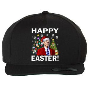 Funny Santa Biden Happy Easter Christmas Wool Snapback Cap