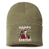 Funny Santa Biden Happy Easter Christmas Sustainable Knit Beanie