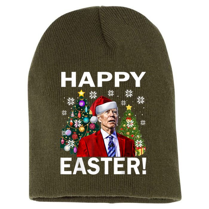 Funny Santa Biden Happy Easter Christmas Short Acrylic Beanie