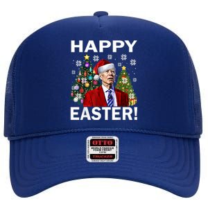 Funny Santa Biden Happy Easter Christmas High Crown Mesh Back Trucker Hat