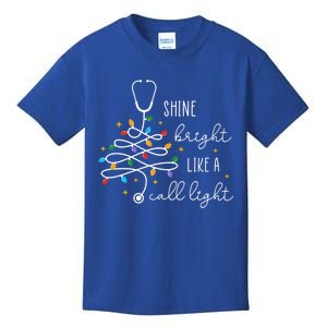 Funny Shine Bright Like A Call Light Nurse Merry Christmas Great Gift Kids T-Shirt