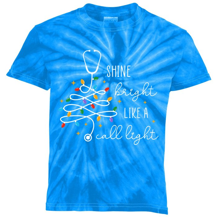 Funny Shine Bright Like A Call Light Nurse Merry Christmas Great Gift Kids Tie-Dye T-Shirt