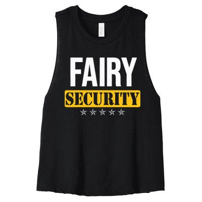 Fairy Security Birthday Family Dad Mom Halloween Costume Women's Racerback Cropped Tank