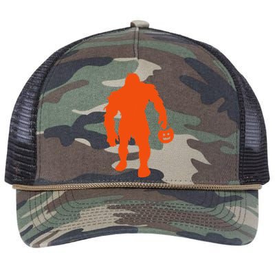 Funny Sasquatch Bigfoot Halloween Retro Rope Trucker Hat Cap