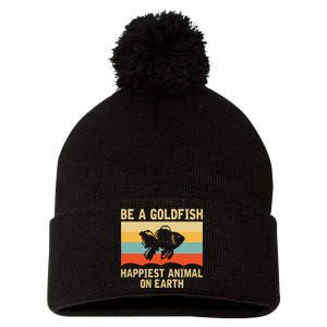 Funny Soccer Be A Goldfish Ted Coach Motivation Lasso Pom Pom 12in Knit Beanie