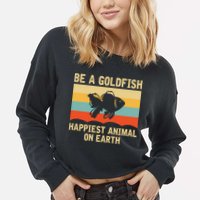 Funny Soccer Be A Goldfish Ted Coach Motivation Lasso Cropped Pullover Crew
