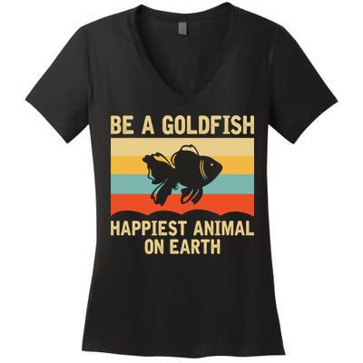 Funny Soccer Be A Goldfish Ted Coach Motivation Lasso Women's V-Neck T-Shirt