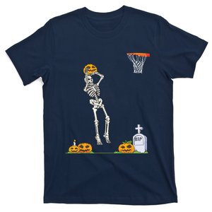 Funny Skeleton Basketball Halloween Pumpkin T-Shirt