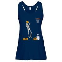 Funny Skeleton Basketball Halloween Pumpkin Ladies Essential Flowy Tank