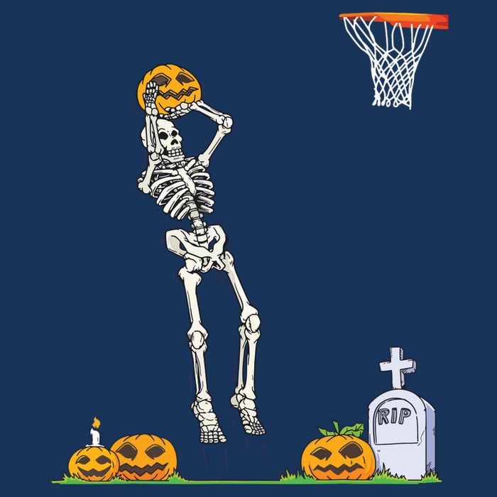 Funny Skeleton Basketball Halloween Pumpkin 16 in Basic Backpack