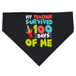 Funny School Boy Girl Gift 100 Days Of School USA-Made Doggie Bandana