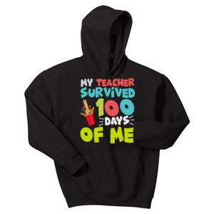 Funny School Boy Girl Gift 100 Days Of School Kids Hoodie