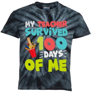 Funny School Boy Girl Gift 100 Days Of School Kids Tie-Dye T-Shirt