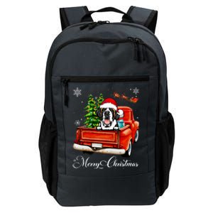 Funny Saint Bernard Ride Red Truck Merry Christmas Pajama Daily Commute Backpack