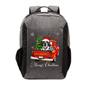 Funny Saint Bernard Ride Red Truck Merry Christmas Pajama Vector Backpack