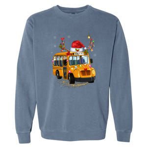 Funny School Bus Reindeer Santa Christmas School Bus Driver Garment-Dyed Sweatshirt