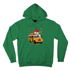 Funny School Bus Reindeer Santa Christmas School Bus Driver Hoodie