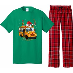 Funny School Bus Reindeer Santa Christmas School Bus Driver Pajama Set