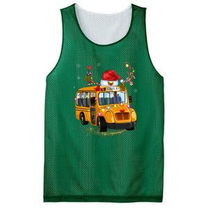 Funny School Bus Reindeer Santa Christmas School Bus Driver Mesh Reversible Basketball Jersey Tank