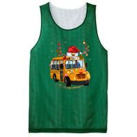 Funny School Bus Reindeer Santa Christmas School Bus Driver Mesh Reversible Basketball Jersey Tank