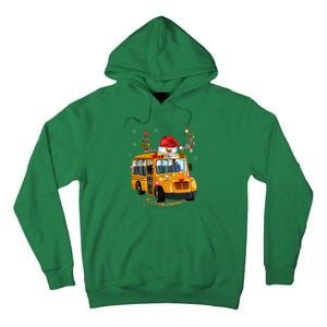 Funny School Bus Reindeer Santa Christmas School Bus Driver Tall Hoodie