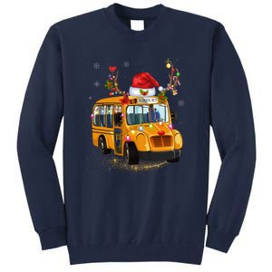 Funny School Bus Reindeer Santa Christmas School Bus Driver Tall Sweatshirt