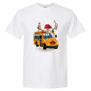 Funny School Bus Reindeer Santa Christmas School Bus Driver Garment-Dyed Heavyweight T-Shirt