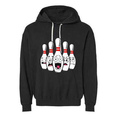 Funny Scared Bowling Pin For Bowlers Gift Garment-Dyed Fleece Hoodie