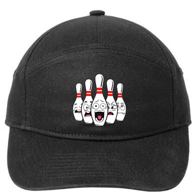 Funny Scared Bowling Pin For Bowlers Gift 7-Panel Snapback Hat