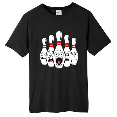 Funny Scared Bowling Pin For Bowlers Gift Tall Fusion ChromaSoft Performance T-Shirt