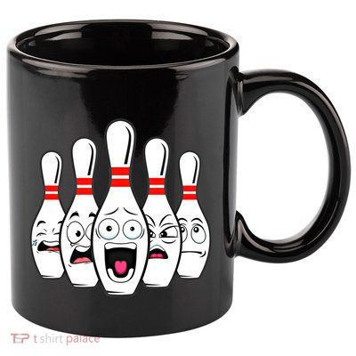 Funny Scared Bowling Pin For Bowlers Gift 11oz C Handle Ceramic Mug